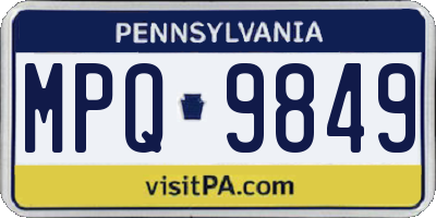 PA license plate MPQ9849