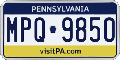 PA license plate MPQ9850