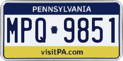 PA license plate MPQ9851