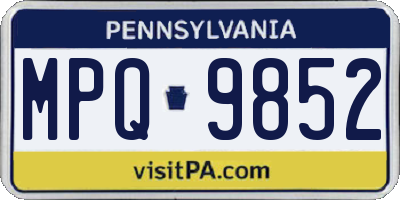 PA license plate MPQ9852