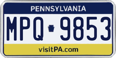 PA license plate MPQ9853