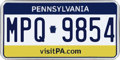 PA license plate MPQ9854
