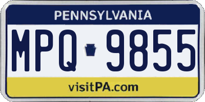 PA license plate MPQ9855