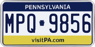 PA license plate MPQ9856