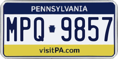 PA license plate MPQ9857