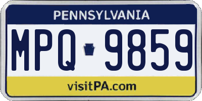 PA license plate MPQ9859