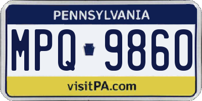 PA license plate MPQ9860