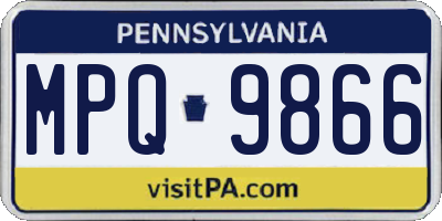 PA license plate MPQ9866