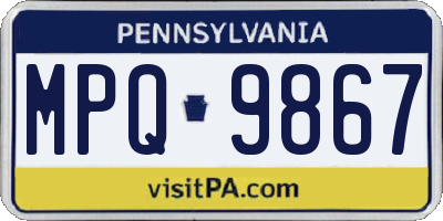 PA license plate MPQ9867