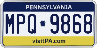 PA license plate MPQ9868
