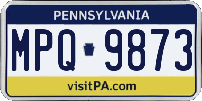 PA license plate MPQ9873