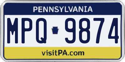 PA license plate MPQ9874