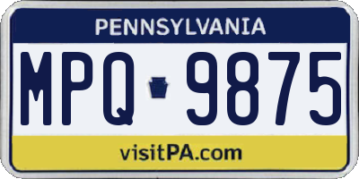 PA license plate MPQ9875