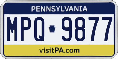 PA license plate MPQ9877