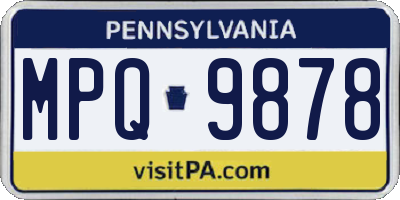 PA license plate MPQ9878