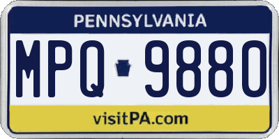 PA license plate MPQ9880