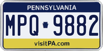 PA license plate MPQ9882