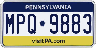 PA license plate MPQ9883