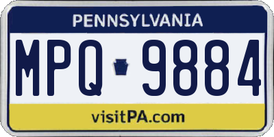 PA license plate MPQ9884
