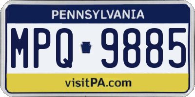 PA license plate MPQ9885