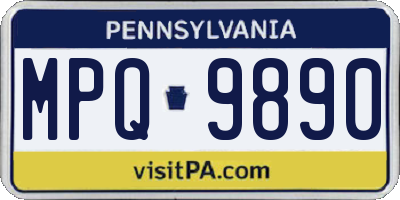 PA license plate MPQ9890