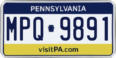 PA license plate MPQ9891