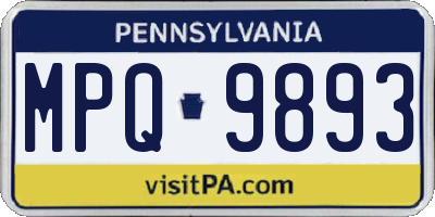 PA license plate MPQ9893