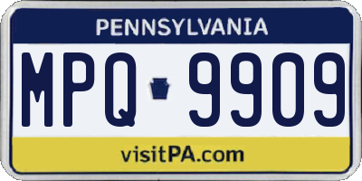 PA license plate MPQ9909