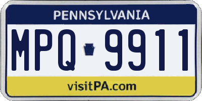 PA license plate MPQ9911