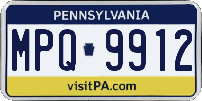 PA license plate MPQ9912