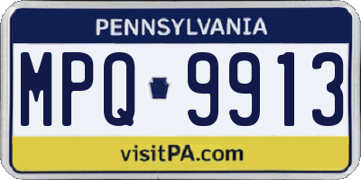 PA license plate MPQ9913
