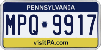 PA license plate MPQ9917