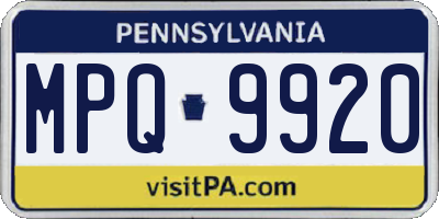 PA license plate MPQ9920