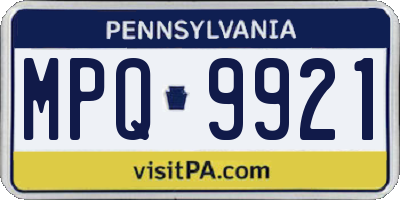 PA license plate MPQ9921