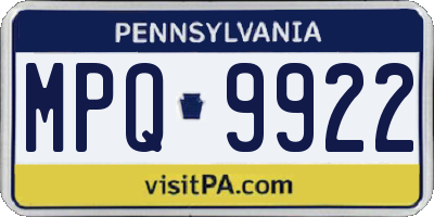 PA license plate MPQ9922