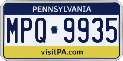 PA license plate MPQ9935