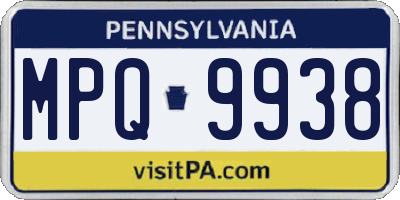 PA license plate MPQ9938