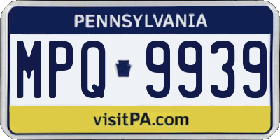 PA license plate MPQ9939