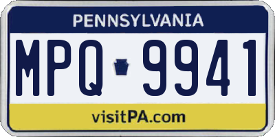 PA license plate MPQ9941