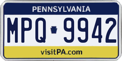 PA license plate MPQ9942