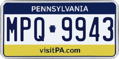 PA license plate MPQ9943
