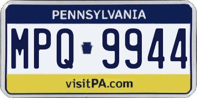 PA license plate MPQ9944