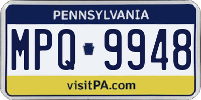 PA license plate MPQ9948