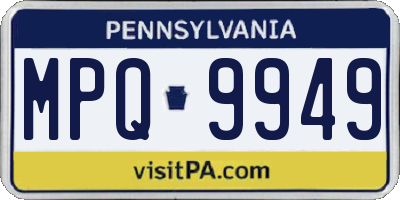 PA license plate MPQ9949