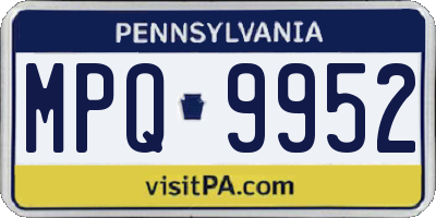 PA license plate MPQ9952