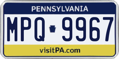 PA license plate MPQ9967