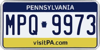 PA license plate MPQ9973