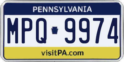 PA license plate MPQ9974