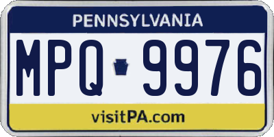 PA license plate MPQ9976