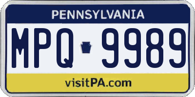 PA license plate MPQ9989